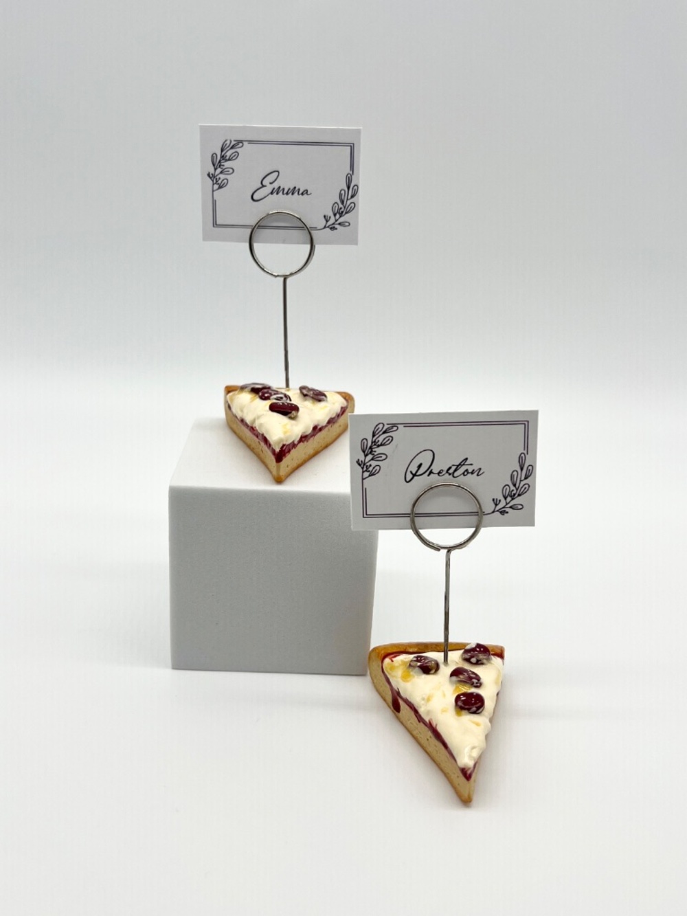 Pizza Place Card Holder or Photo Holder – Handmade Mini Pepperoni Slice - Picture 2 of 12